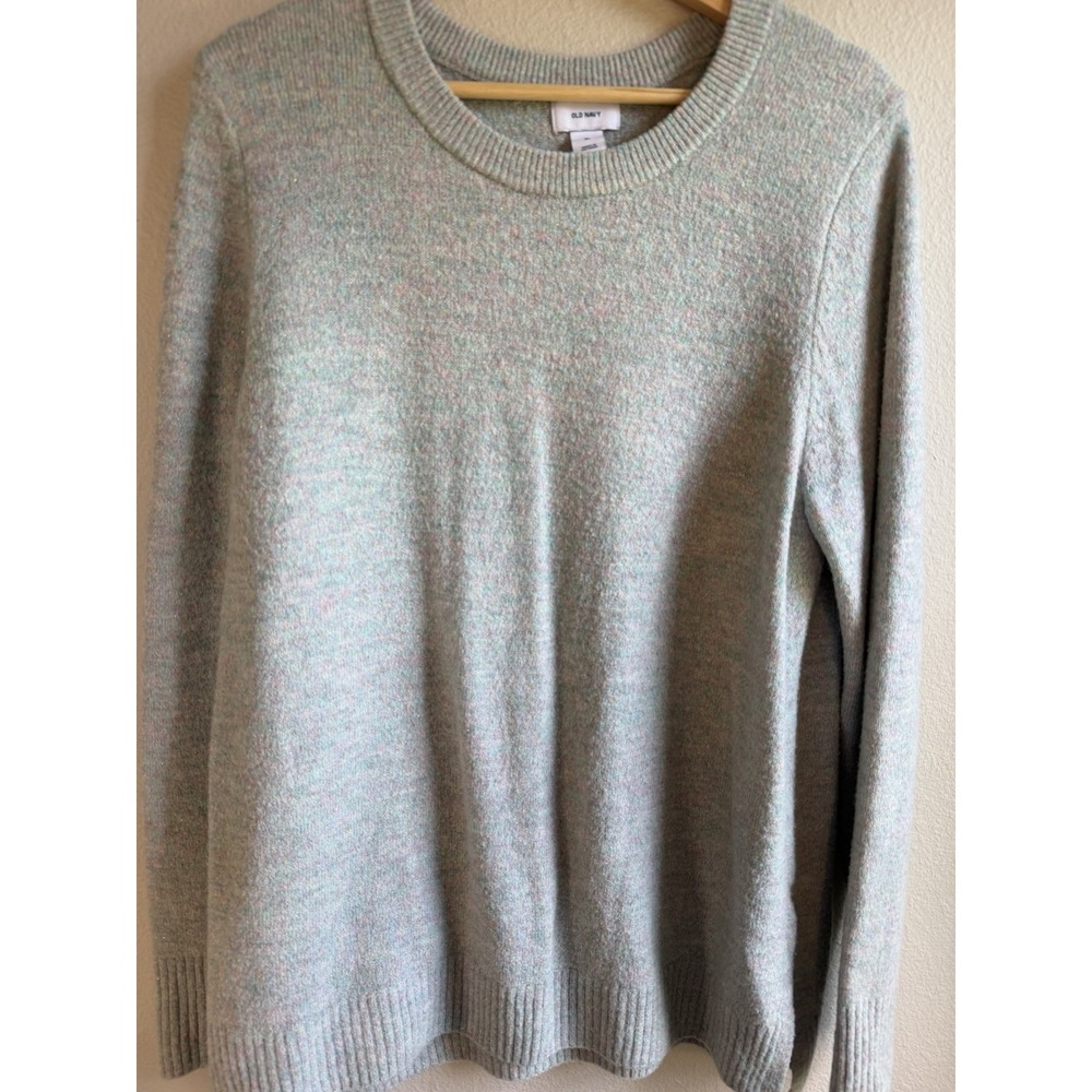 Old Navy Cozy Crew Neck Sweater Womens XL Neutral Glitter Metallic Marled Knit